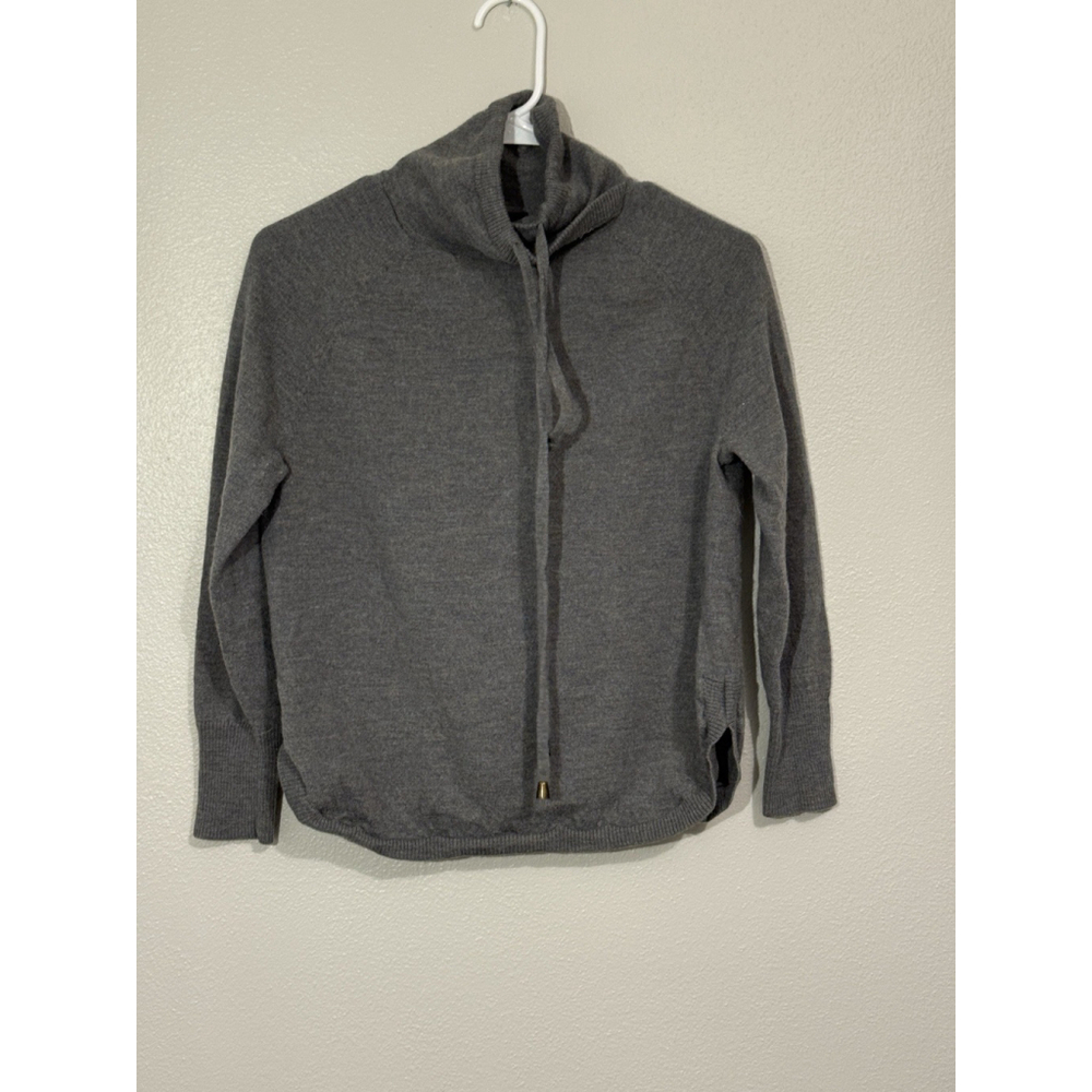 Cinthia Rowley Wool Drawstring Long Sleeve Sweater Dark Gray Size Medium Wool